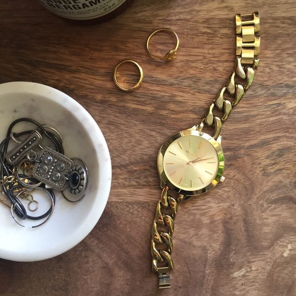 Michael Kors Accessories - MICHAEL KORS GOLD CHAIN LINK WATCH WITH LARGE FACE